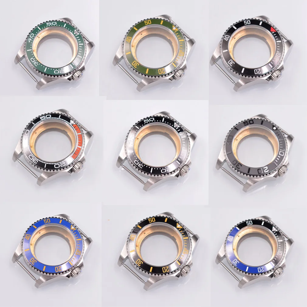 

43mm Watch Case Fit NH35 NH36 NH35A ETA 2836 2824 Miyota 8215 DG2813 ST1612 movement Ceramic bezel Solid steel Sapphire glass