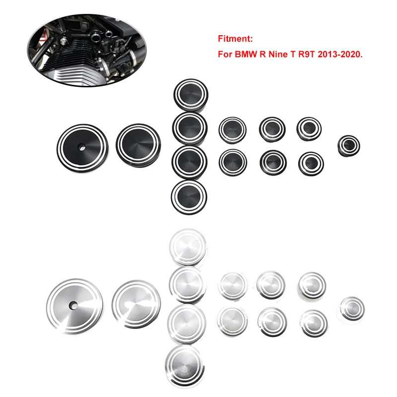 

13PCS Frame Hole Cover Caps Plug Decor fits For BMW R Nine T NineT R9T Pure Racer Scrambler Urban G/S 2013-2019 Frame Cap Set