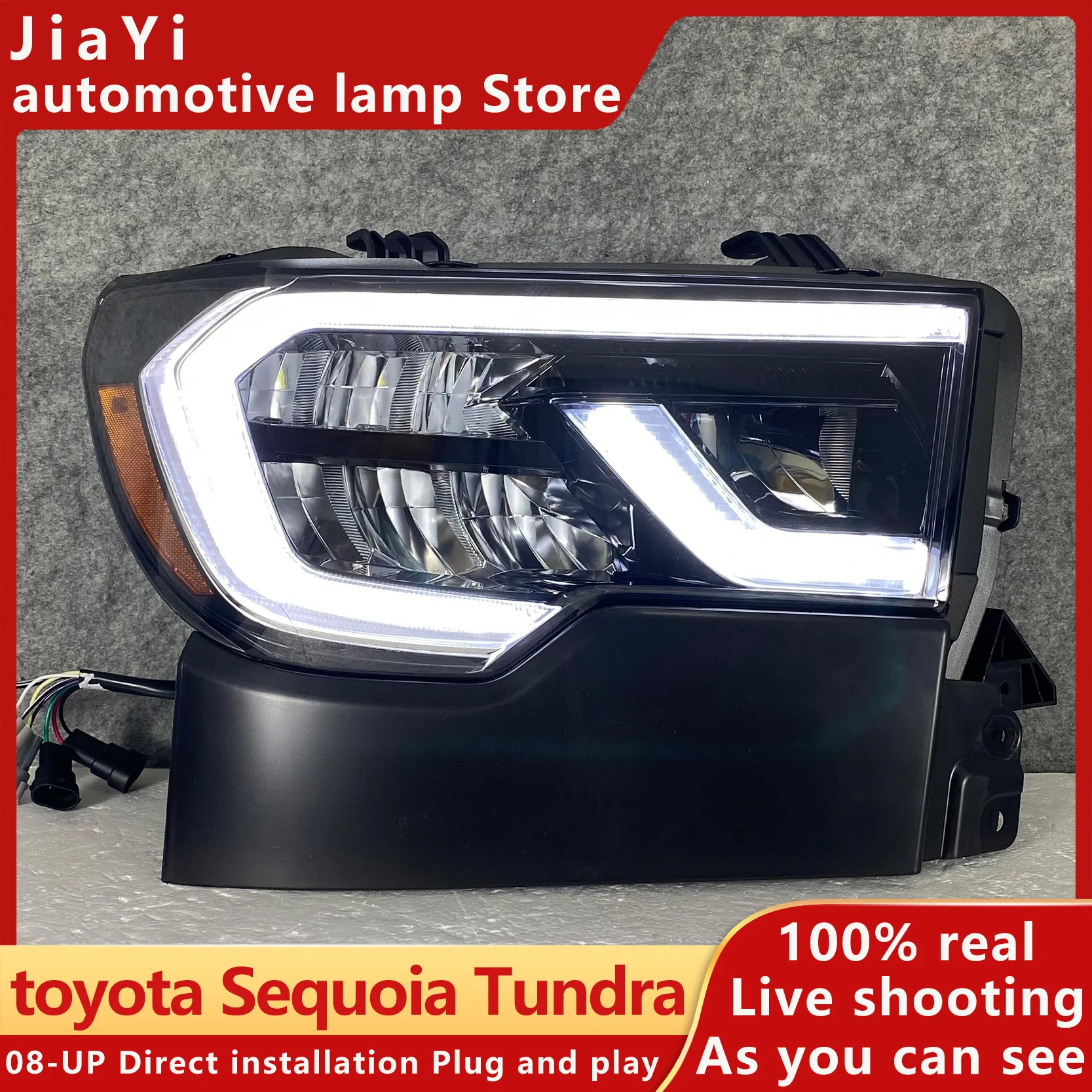 Vland Factory Car Head Lamp for  Tundra 2007-2013 Full LED Head Light For Sequoia 2008-2018 with Sequential IndicatorVlan