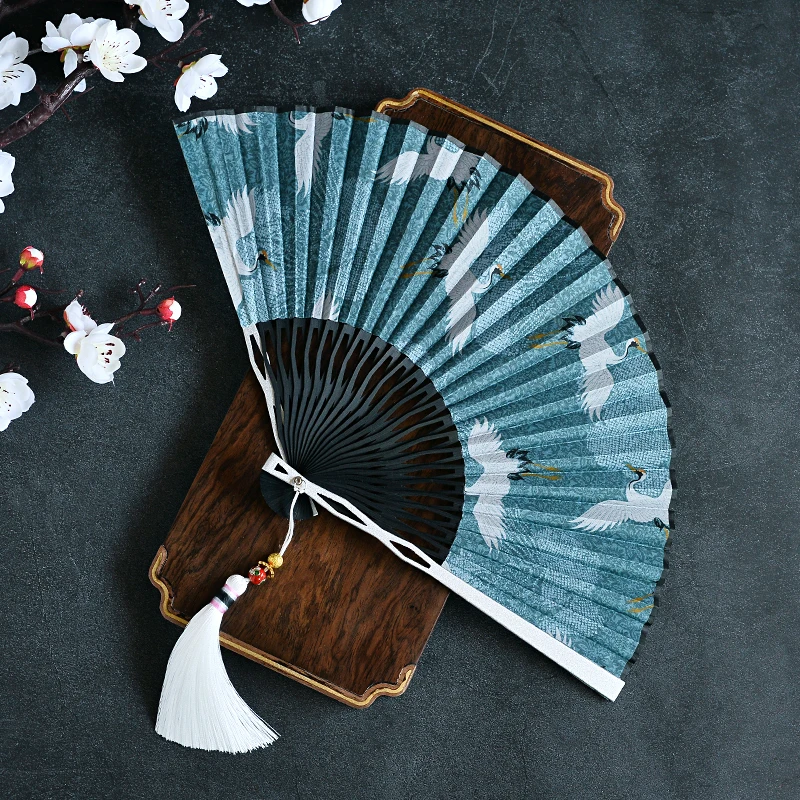 Aluminum Alloy Folding Fan Hand Fan Ventilator Women Ventilator Chinese Ancient Style Ventilateur Portable Photography Props