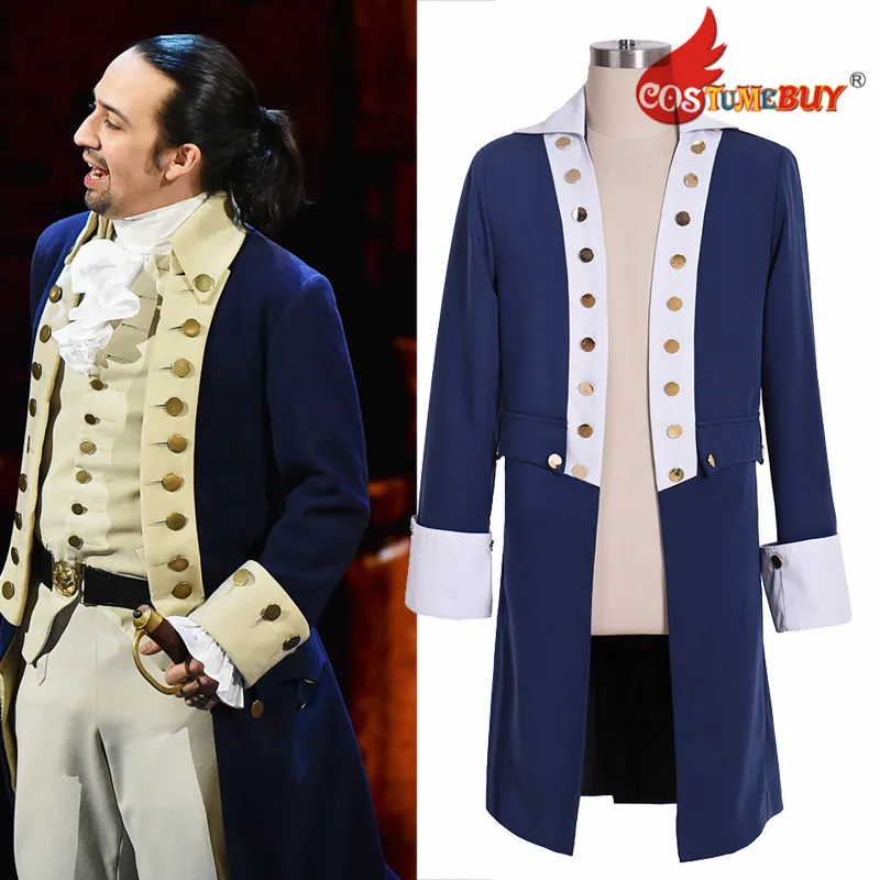 

Costumebuy Musical Hamilton Costume Alexander Hamilton Cosplay civil war Men Coat Medieval Jacket custom made Uniform Halloween