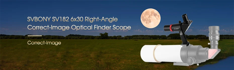 Svbony SV182 Telescope 6x30 Right-Angle Correct-Image Optical Dot Finderscope Astronomy Scope Viewfinder