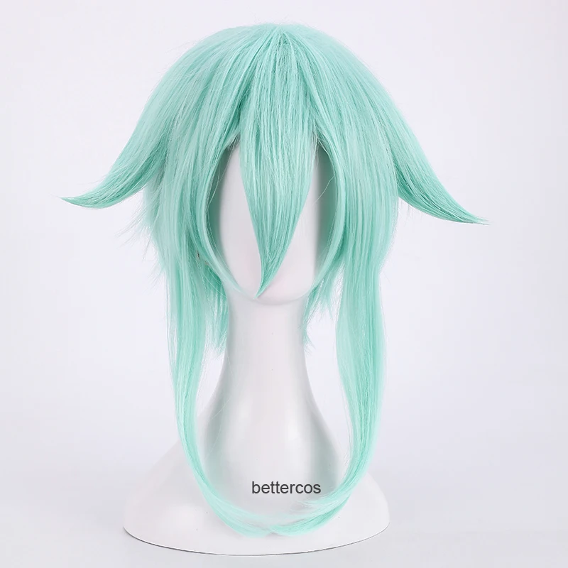 Sword Art Online Sword Sinon Cosplay Wig Asada Shino Blue Heat Resistant Synthetic Hair Wig + Wig Cap