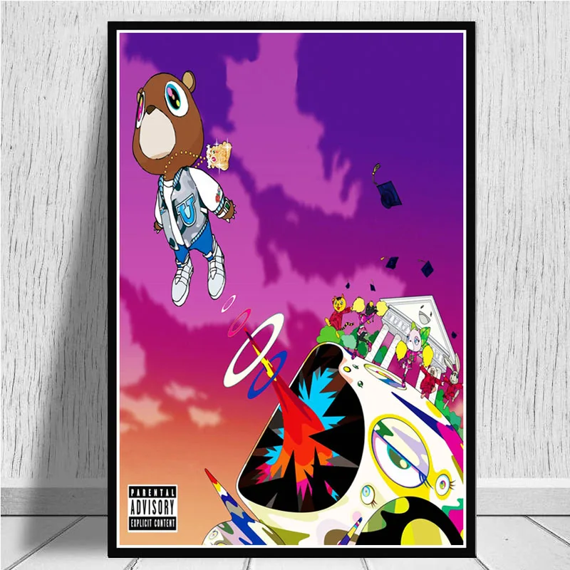 Kanye West & Kid Cudi Kids See Ghosts Runaway Rapper Star Poster Prints Painting Art Wall Pictures For Living Room Home Decor