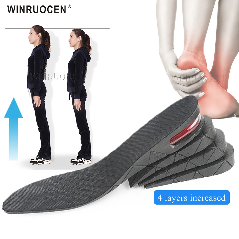 

WINRUOCEN 2.5-9cm Height Increase Insole Adjustable Cushion shock absorption Cut Lift Inserts for Men Women Lift Kit shoes pads