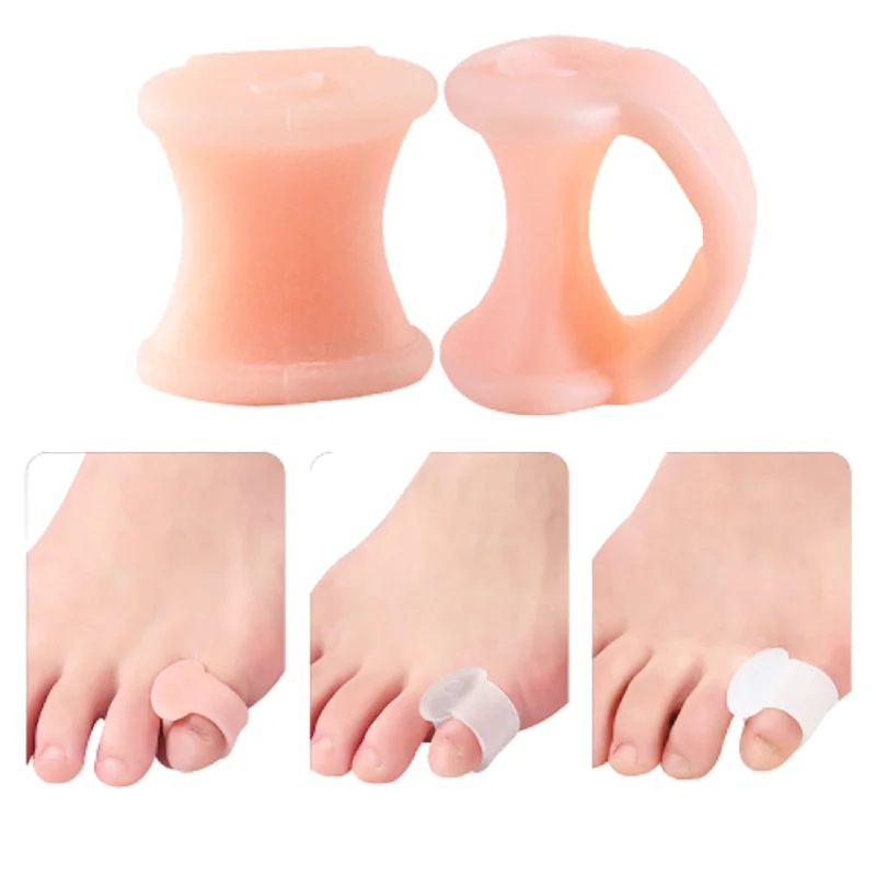 2pcs=1pair Foot Care Protector Toe Separator Corrector Eversion Nursing Pad Pedicure Professional Silicone Finger Straightener