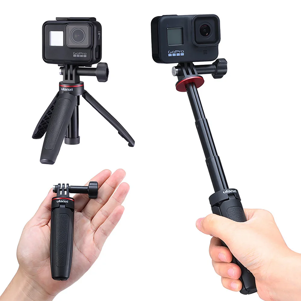 ULANZI MT-09 Gopro Action Camera Handle Mini Tripod Extension Tripod Holder Mount Handgrip for Gopro Hero 12 11 10 9 7 Sport Cam