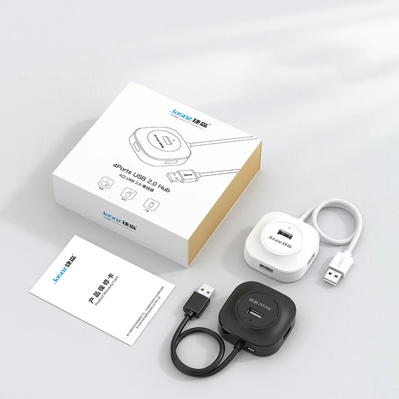 Jasoz USB HUB 4-Port Expander Adapter With Micro USB Charge Power Port Multi 2.0 USB Splitter For Hard Disk PC Mouse Keyboard