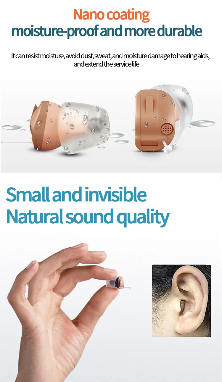 Signia 8 Channels Digital Invisible CIC Hearing Aid RUN Click ITC Signia Smartphone APP Fit Dry Case