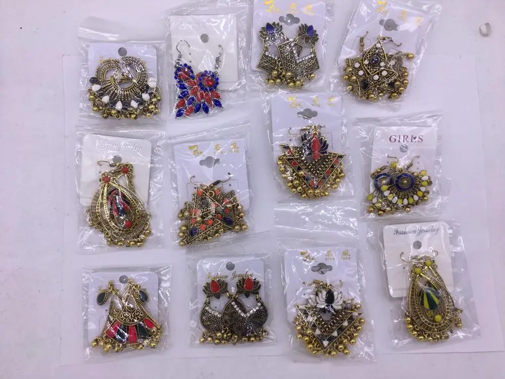 

freeshipping new womens Vintage drip oil tassel earrings banquet party mix s earrings 20 pcs/lot