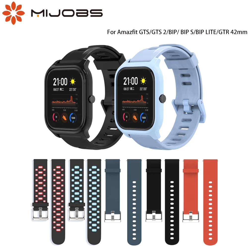 Correia de smart watch de silicone, correia para amazfit gts/gts 2, amazfit bip/bip s, huami amazfit bip lite/gtr 42, 20mm
