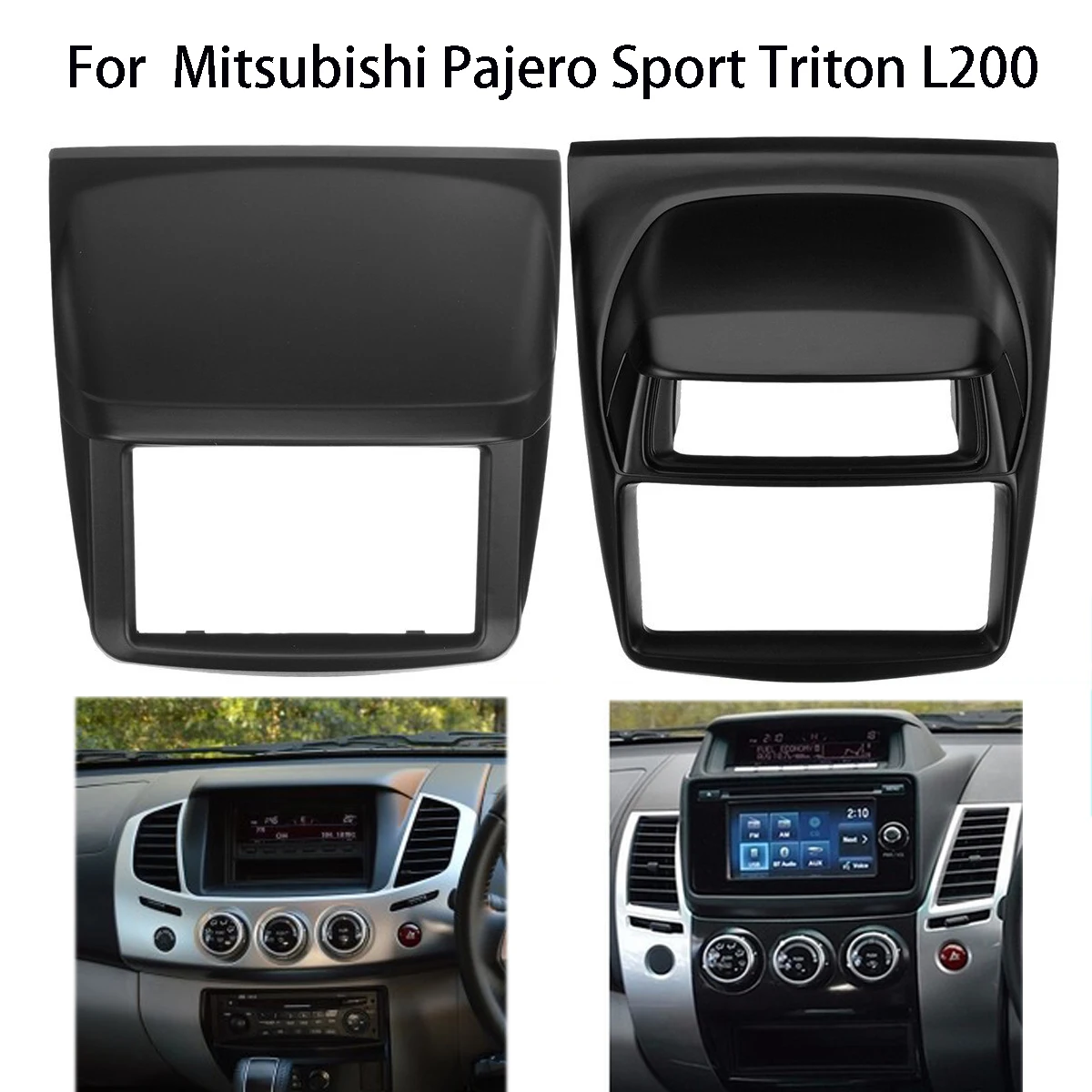 

Car Radio Frame For MITSUBISHI L200 Triton Pajero Sport Challenger Dash Kit Fascia Center Console Holder Refit Bezel Faceplate