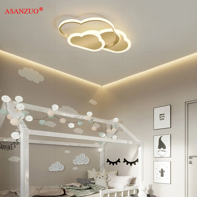 Modern LED Ceiling Lamp for Children\'s Room Bedroom Study Lighting Fixtures Pink White Creative child Cloud Ceiling light