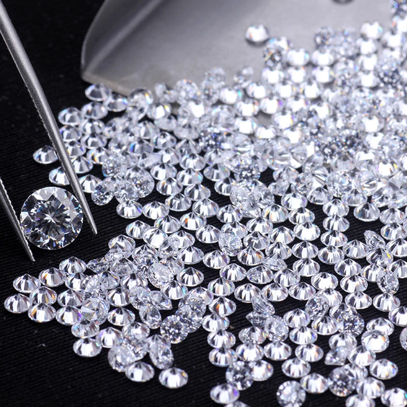 Zircon Gems Small Size 0.7~25mm 1000PCS  Beads Round White Cubic Zirconia Stones Round Brilliant Cut Loose jewelry