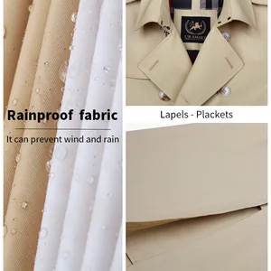 Lange Männer, aus weiße doppelt regnerdliche Jacke, britischer Gentleman, Regen und atmungsaktives, Gabardine Wollfutter 6 Hauptverkäufe Trenchcoat Weiß - №4