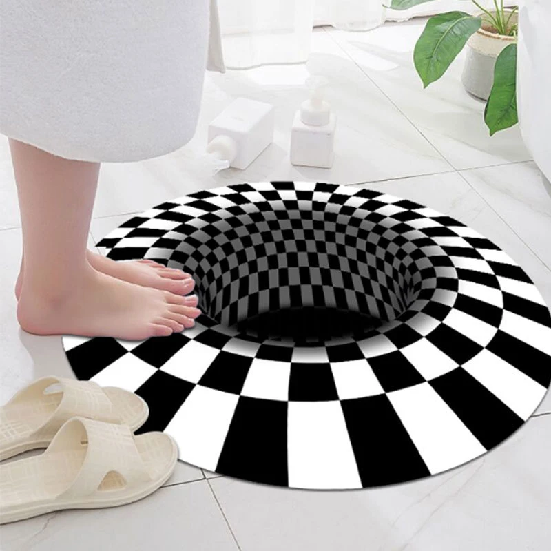 Customizable 3D Vortex Mat Carpet Areas Rug Non-slip Floor Mat Rug Abstract Geometric Optical Living Room Bedroom Carpet