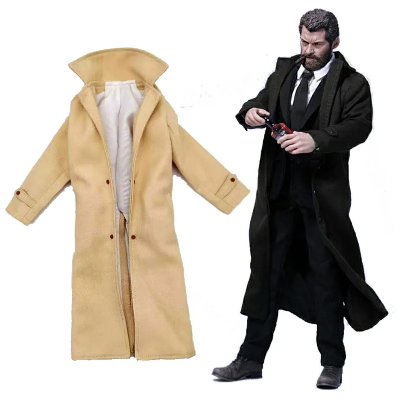 

1/6 Scale Men's Long Trench Coat Windbreaker Jacket Models for 12in Action Figure Toy Collection