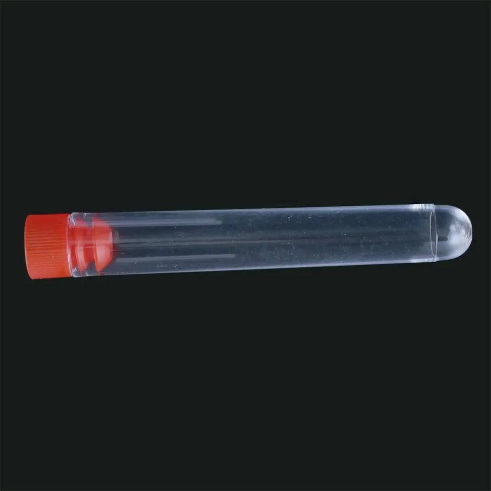 Tube à essai en plastique dur avec bouchon, équipement de laboratoire, rond, transparent, astronomique, poulet, 5ml, 12x75mm, 5 pièces