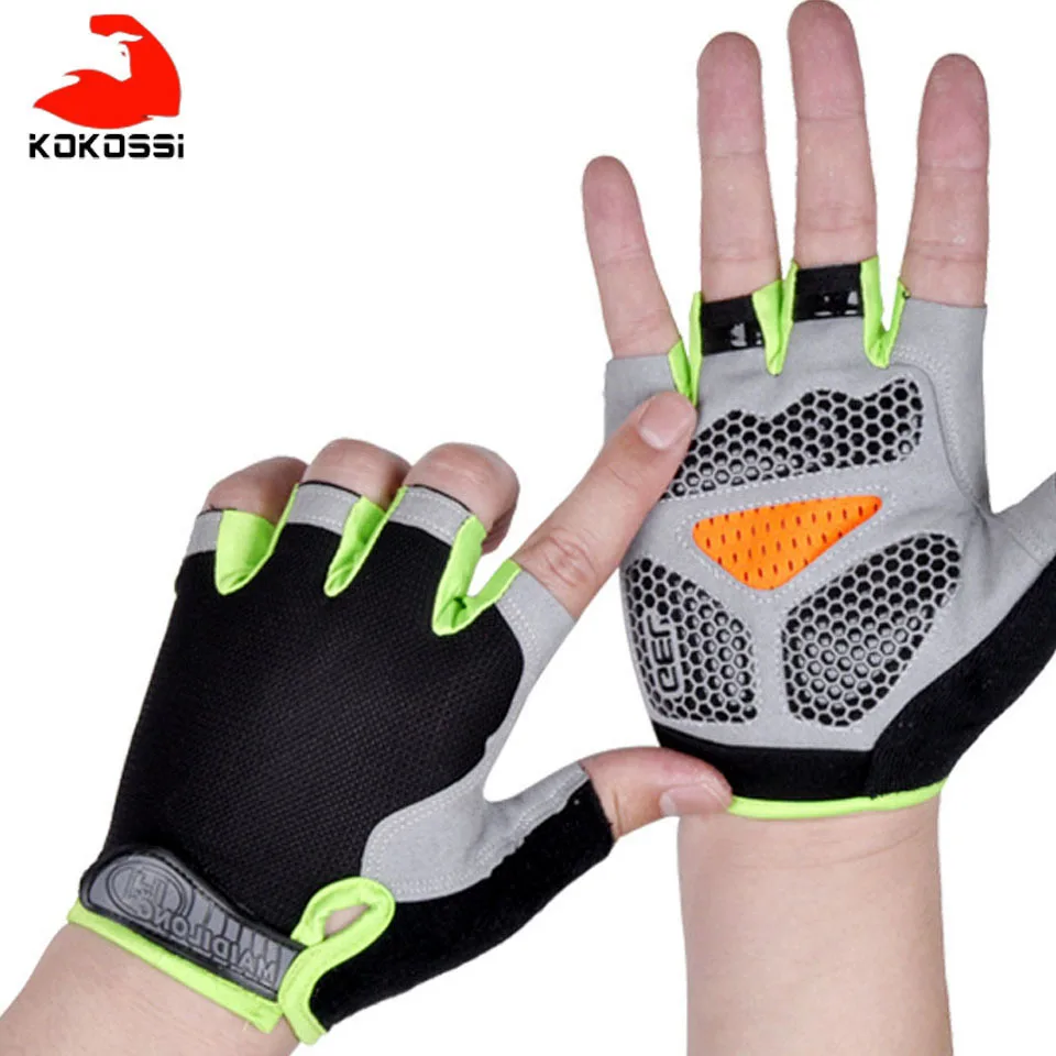 KoKossi Men Women Half Finger Fitness Gloves Breathable Anti-slip Weightlifting Dumbbell Horizontal Bar Training gloves