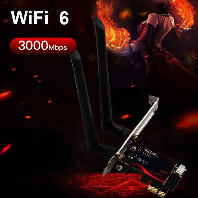 WIFI6 Wireless Game PCI-X card 3000Mbps Gigabit Network Card Intel AX200 USB5.0 dual band 10/100/1000Mbps Network Adapter LAN