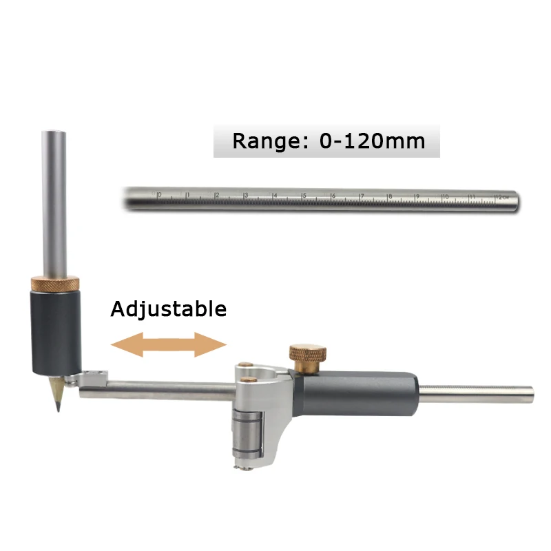 Multifunction Woodworking Line Scribe Parallel Line Drawing Ruler Straight Arc Marking Gauge Automatic Line Scribing Tool