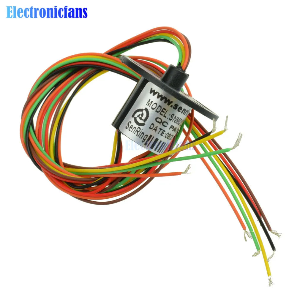 AC 240V 6-Way Conductive Slip Ring 300Rpm 2A for Monitor Robotic 12.5mm Engineering Plastics 1000 Nsulation Resistance