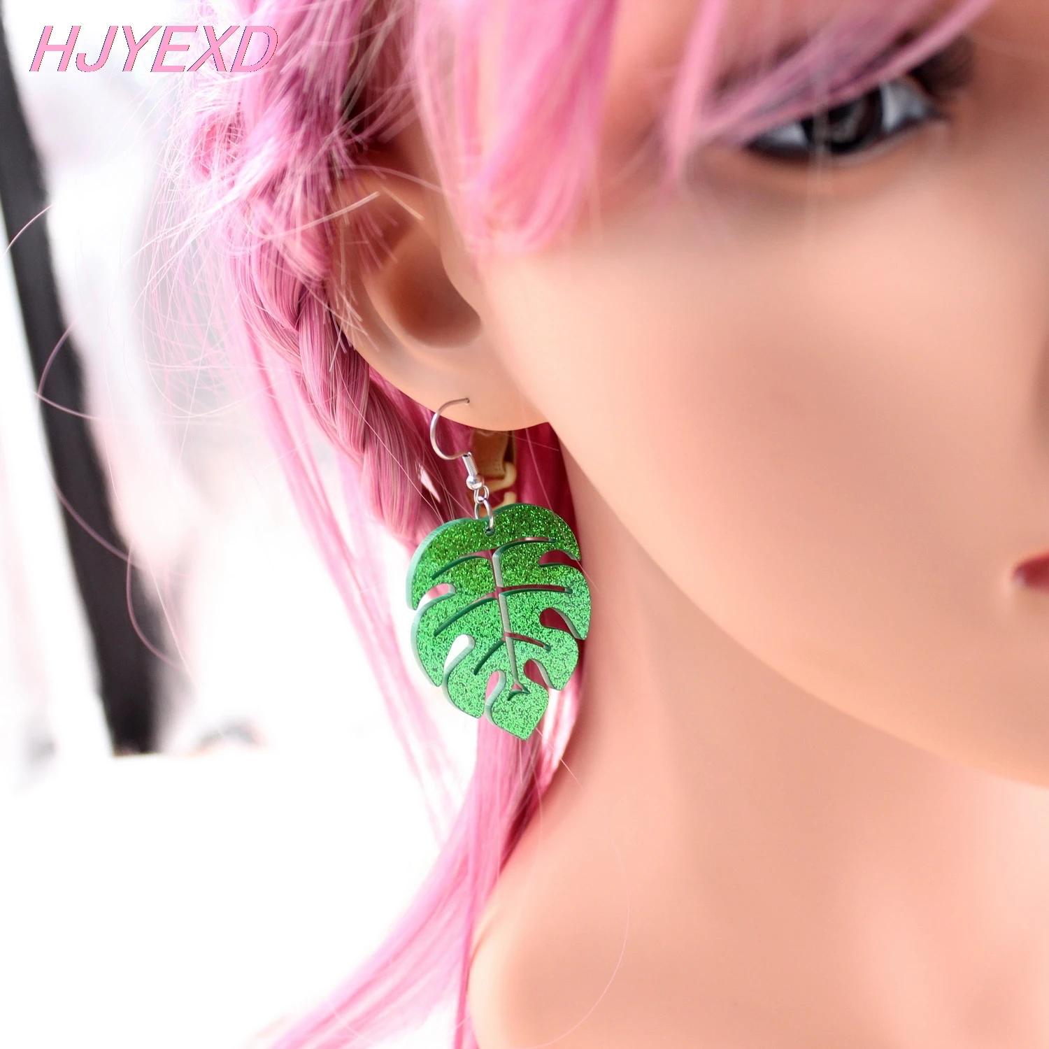 Laser Cutout Acrylic Pentagram Earrings Monstera Cactus Dangle Earrings Black Cross Homard Crab Coffien Earrings