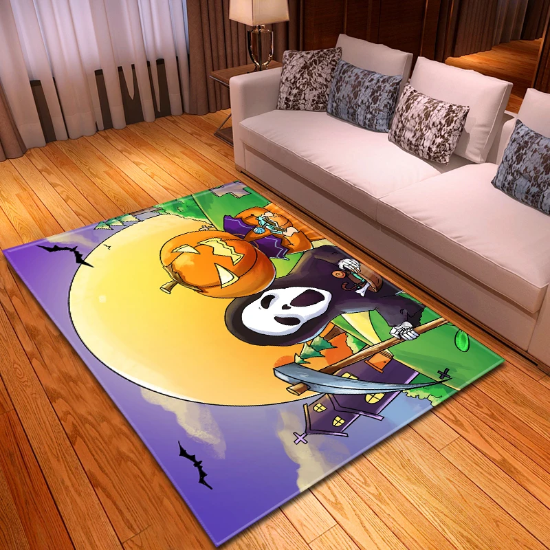 

Halloween Design Living Room Carpet Parlor Area Rugs Children Bedroom Anti-slip Large Rug Carpet Bedside Mat Kids Room Decor