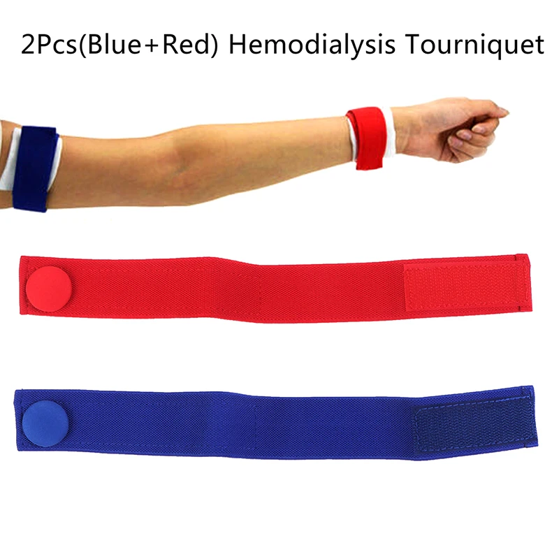 Correa de hebilla hemostática venosa Flexible, torniquete para hemodiálisis médica, diálisis específica para enfermería, 2 uds.