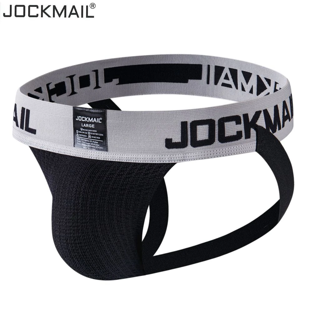 JOCKMAIL Men\'s Jockstrap Athletic Supporter Underwear Gym Workout Strap Brief W/ Stretch Mesh Pouch Sexy Gay Men Underwear