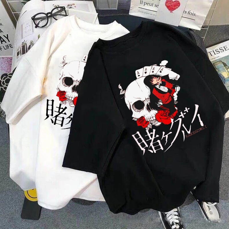 Women Anime Kakegurui T Shirts Cosplay Short Sleeves Summer Casual Harajuku Tops Garphic Tees Japan Woman T-Shirts Gothic