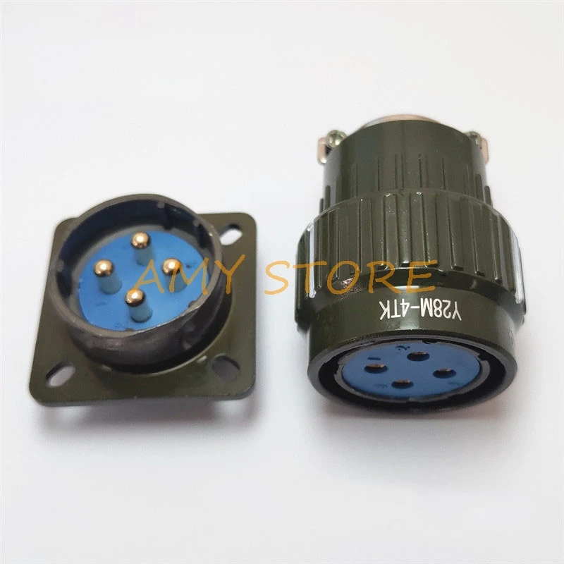 Y2M-19TK Y28M-4/7/8/10/12/14/19/24/32/37 Pins Cylindrical Circular Connector Army Green Aviation Plug Socket