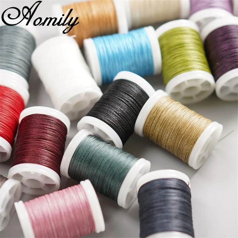 Multicolor Durable 120meters 0.5mm Round Waxed Thread Cord Handicraft Hand Stitching Polyester Sewing Thread for Sewing Machine