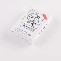Tarjeta Lomo de colección de pintura linda, Mini tarjeta postal de dibujos animados, tarjeta de mensaje, regalos de Navidad, 28 hojas por juego