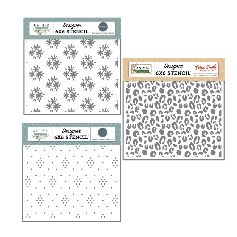 2021 Diy Layering Stencils Flower Clusters Dotted Diamonds Cheetah Painting Scrapbook Coloring Embossing Album Decorative Mold