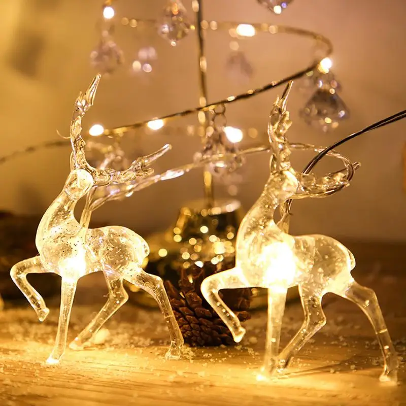 

1.5/3m 10/20LEDs Deer LED String Light USB Battery Power Christmas LED Lamp String Deer Reindeer Holiday Festivals Xmas Decor