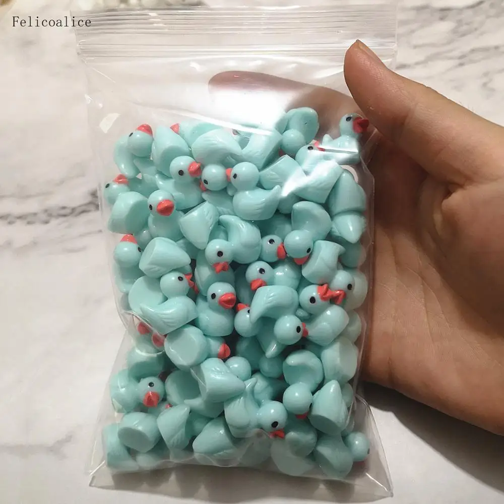 100pcs DIY Slime Supplies Toys Duck Whale Resin Mini Cute Animal Slime Accessories Filler for Fluffy Clear Crystal Slime