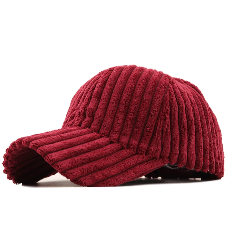 Simple Corduroy Girl winter Baseball Cap Women Casquette Fitted Hats Gorra Trucker Cap Snapback Ladies warm Baseball Hat