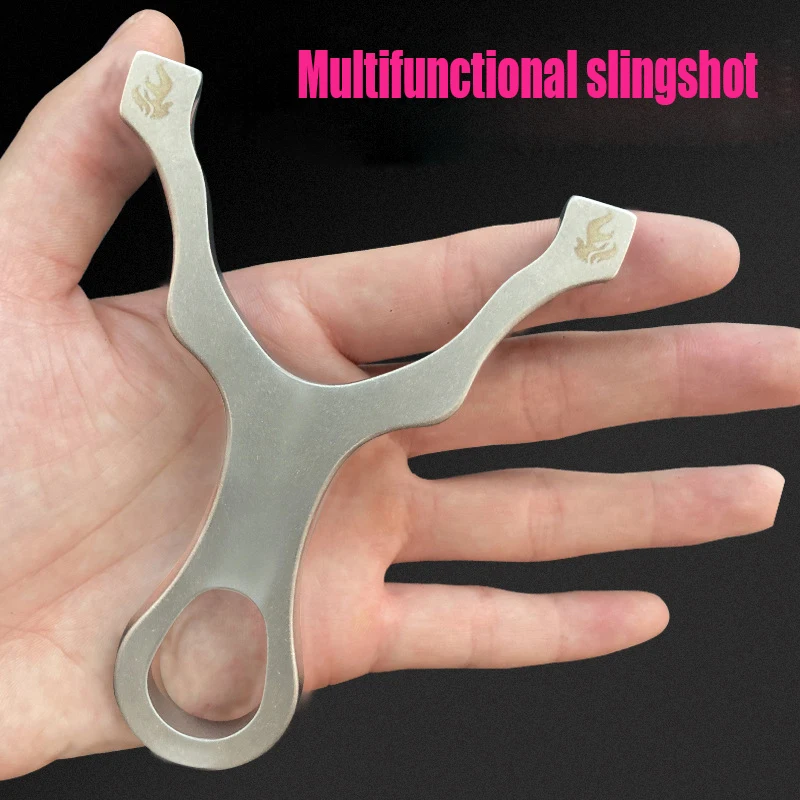 Stainless Steel Slingshot Single Card Slingshot Rapid-fire Estimation Outdoor Precision Big Bow Door Dual-purpose Fish Catapult