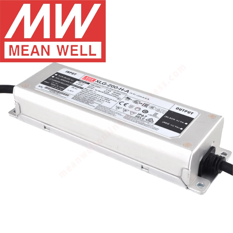 Mean Well XLG-200-H-A IP67 Metal Case Street/Skyscraper lighting meanwell 27-56V/3500-5550mA/200W Constant Power LED Driver