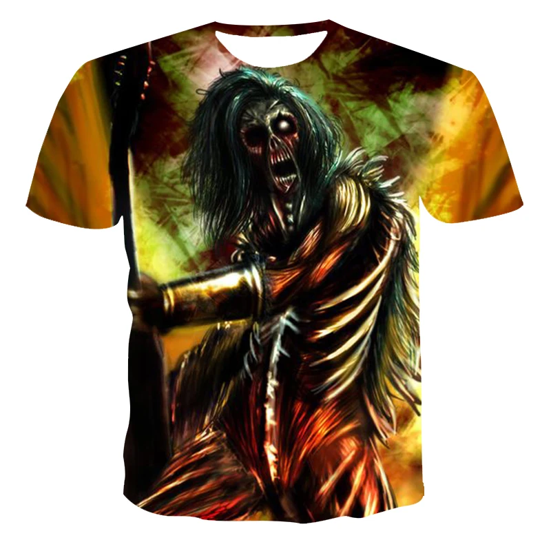 2021New Summer 3 D T-Shirt Men Clothing Boy-Child Skull&Death Short Sleeve Fashion O-Neck Street Wear Cool Customizable 110-6 XL