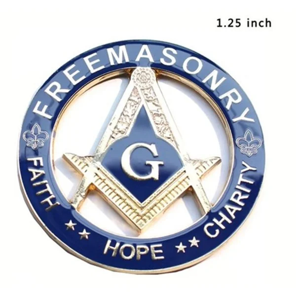 Masonic Lapel Pin - Large Freemason Symbol Badges with Clutch, 1.25 inch