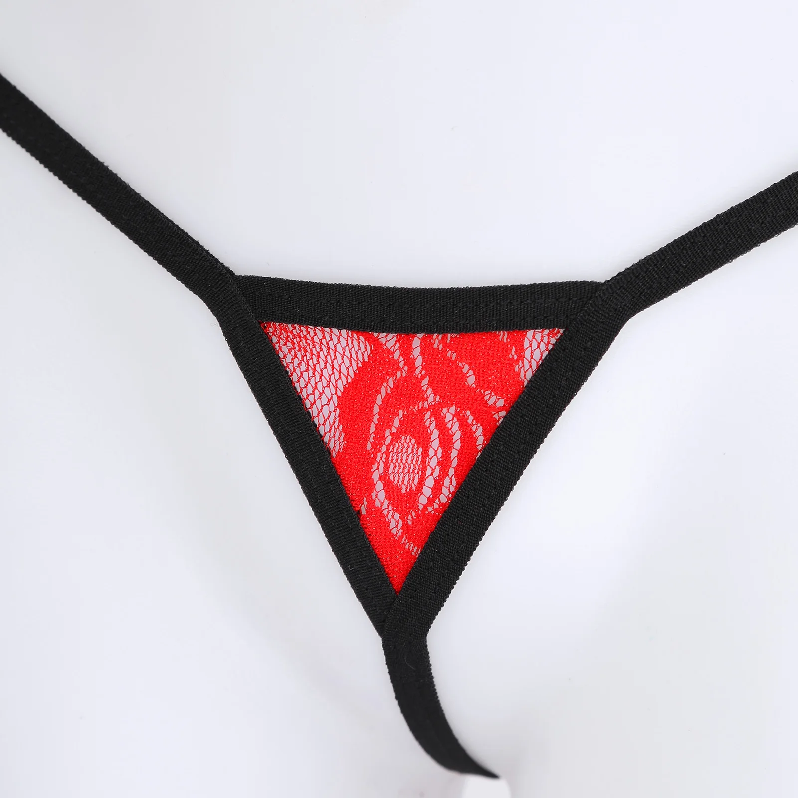 

Women See through Lace Micro Thongs G-string Low Waist Elastic Waistband T-back Lingerie Underwear