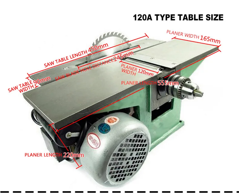 

Multifunctional Woodworking Bench Planer Machine Tool Electric Planer Table Saw Planing Wood Planer Desktop three-in-one planer