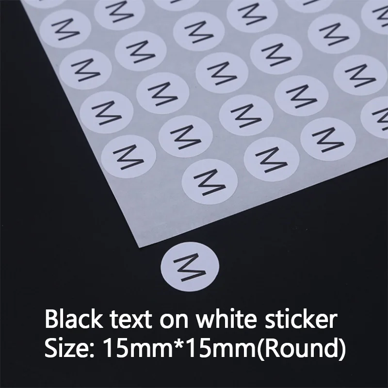 1000Pcs Circle Round Size Sticker Sheets Self Adhesive White Label Papr Stickers Size S M L XL XXL for Clothing Lipstick 15mm