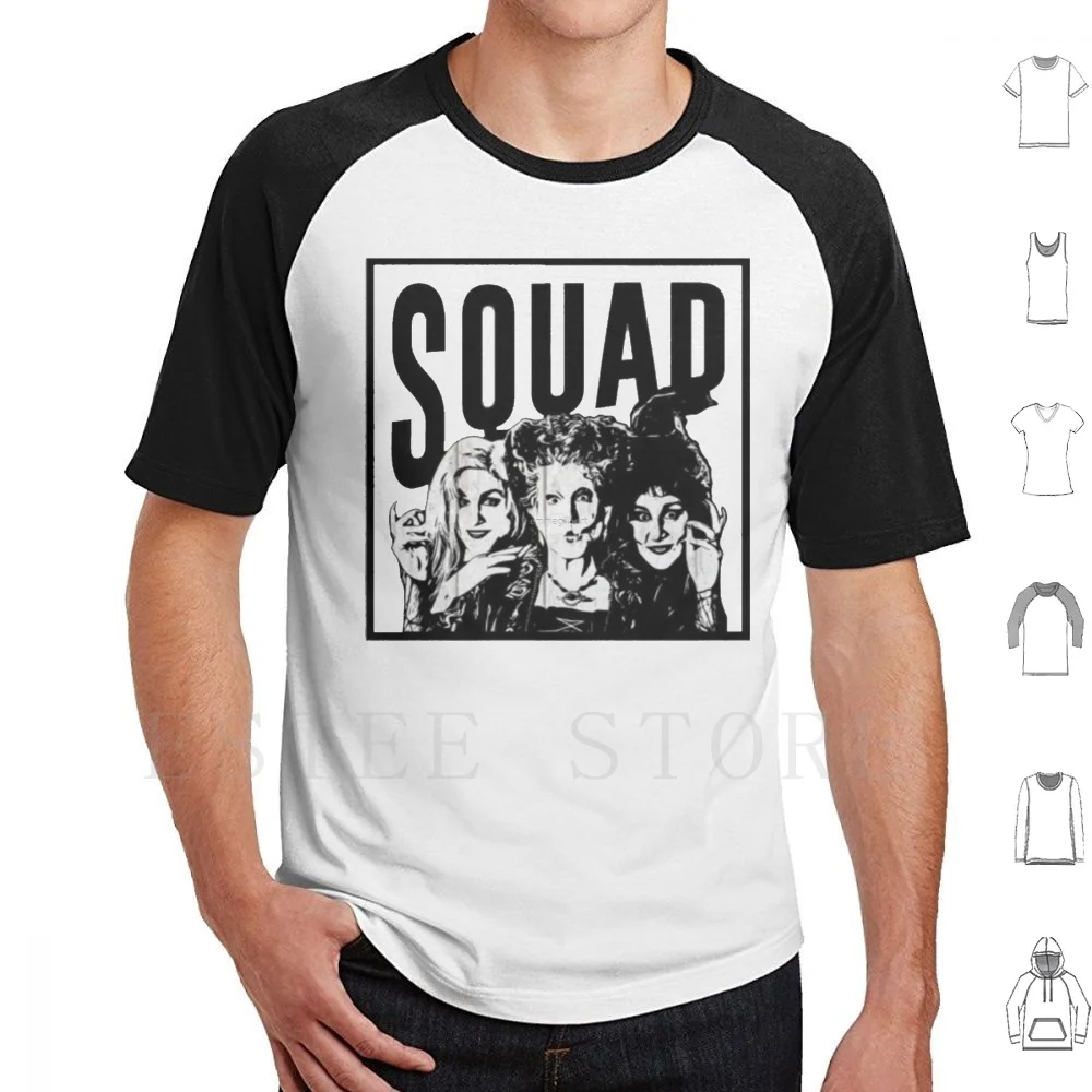 Squad Merch T Shirt DIY Big Size 100% Cotton Hocus Halloween Squad Pocus Sanderson Sisters