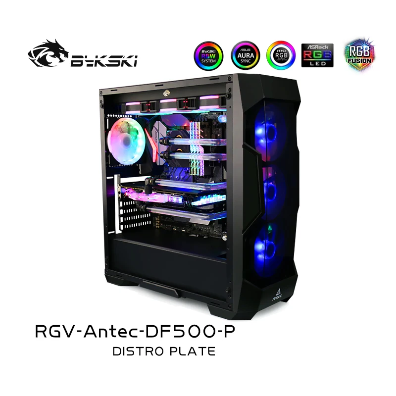 

Комплект водяного охлаждения Bykski для Antec DF500 чехол, 5 В ARGB Distro Plate, для радиатора ЦП/GPU