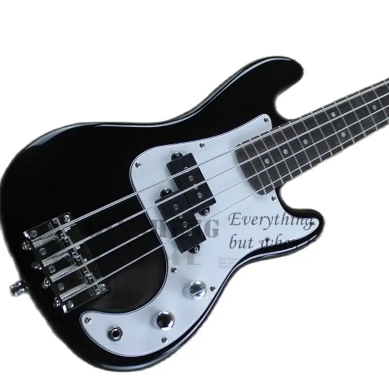 Kids bass 4-string black electric bass Basswood Body Chrome Bridge Chlidren Bass 86cm factory custom