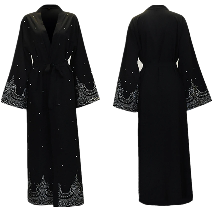 

2022 Muslim Fashion Abaya Islamic Dress Women Kaftan Long Sleeve Embroidery Abaya Dubai Kaftan Arabic Ramadan Dresses