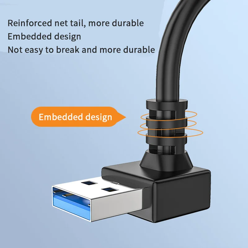 USB extension cable elbow 90 degree right angle L-shaped elbow data cable USB3.0 2.0 elbow charging data cable